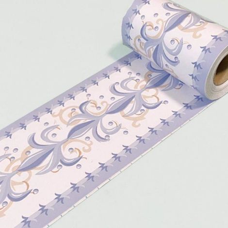 Frises Papier Peint Motif bleu 10x1000cm, moulure murale autocollante, adhésif PVC pour plinthe. - Motif Bl - Motif Bleu 10 X 1000CM (1/2)