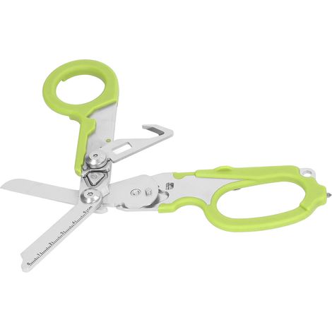 Ciseaux pliants en acier inoxydable, échelle transparente, coupe-vent, outil clé à molette pour extérieur, vert (1/5)