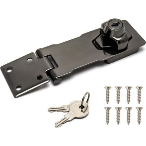 Latch Key Lock, 10cm Rotary Knob, Keyed Security Lock with Mounting Screws for Cabinets, Drawers, Toolboxes, Mailboxes, Black (1/5)