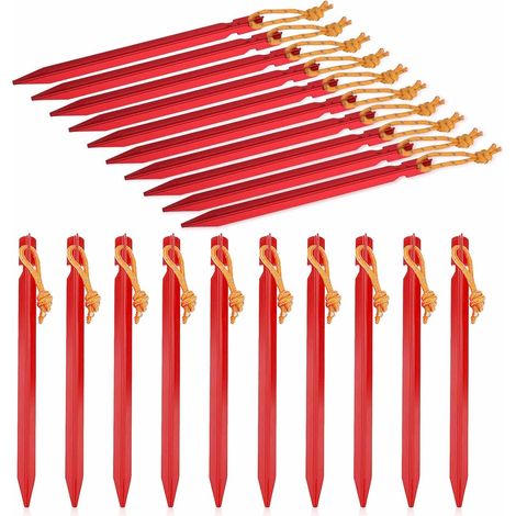 Fixation Tente Sardines, 20 Pièces Piquet de Tente Aluminium, 18 cm pour Camping et Plage