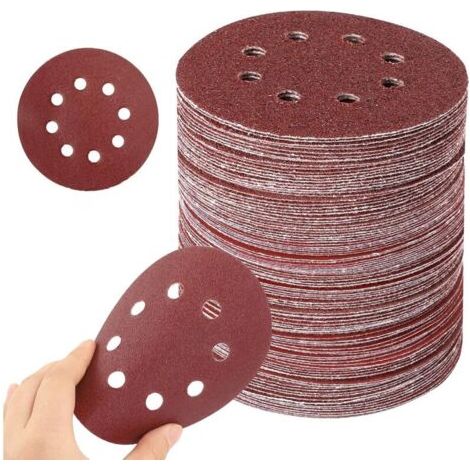 Disques de Ponçage 125mm, 60PCS abrasives 8 trous, disques abrasifs pour ponceuses excentriques, 10P40, 10P60, 10P80, 10P180, 10P240, 10P320 (1/4)