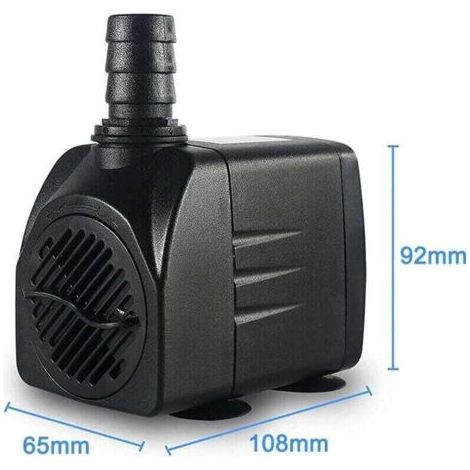 QORVA-Pompe à Eau Submersible, Ajustable Mini Pompe à Eau(45W), Pompe pour Bassin/Fontaine, Pompe d'aquarium Ultra Silencieuse, avec 5 Buses