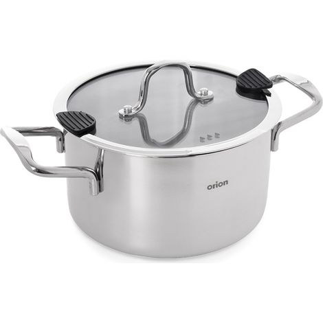 Olla Orion Venice con tapa, acero inoxidable, 22 cm, 4,3 L, Premium