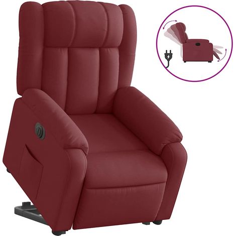 vidaXL Fauteuil inclinable électrique rouge bordeaux tissu (1/5)