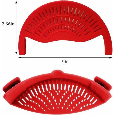 2 pcs Clip-on SiliCône Passoire Filtre Snap Passoire, Passoire égouttoir à Clips avec Entonnoirs Pliable Ustensiles de Cuisine en SiliCône Alimentaire-Fei Yu