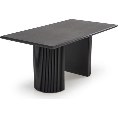 Table design extensible noire avec plateau plaqué chêne 160-250 cm MISTY (1/5)