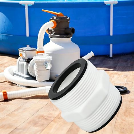 Adaptateur de tuyau de piscine de 38 cm, 1,5 pouces à 1,5 '' Set de connexion Piscine Piscine Split Hose Connector Jardin Tube Extension Accessoires avec 2 joints (1/5)
