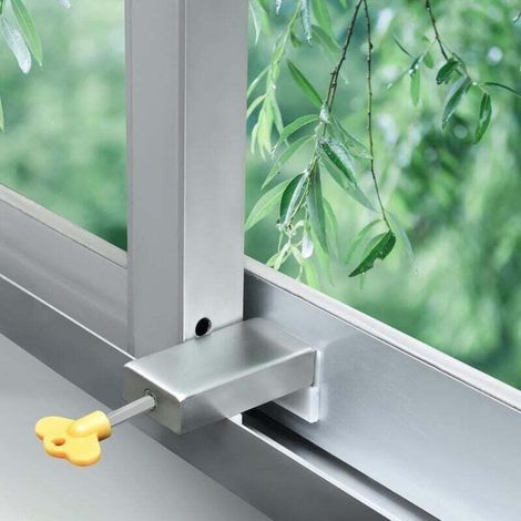 A security lock for door frames, without drilling, allowing the fixing of two windows