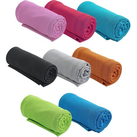 Lot de 8 serviettes rafraîchissantes douces en microfibre pour cou, yoga, gym, course et fitness. (1/5)