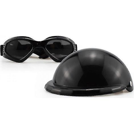 Filiyano-Ensemble casque et lunettes pour chien, casque et lunettes de soleil réglables pour animaux de compagnie, chapeau de sécurité moto pour chien (1/5)