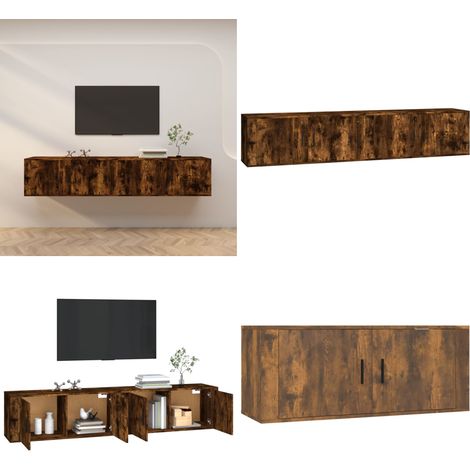 TV-Wandschränke 2 Stk. Räuchereiche 100x34,5x40 cm - TV-Wandschrank -  TV-Wandschränke - Home & Living (1/5)