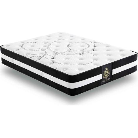 Matelas Excelsior 90x190 cm - Mousse à mémoire de forme et ressorts ensachés - 30 cm d'épaisseur (1/5)