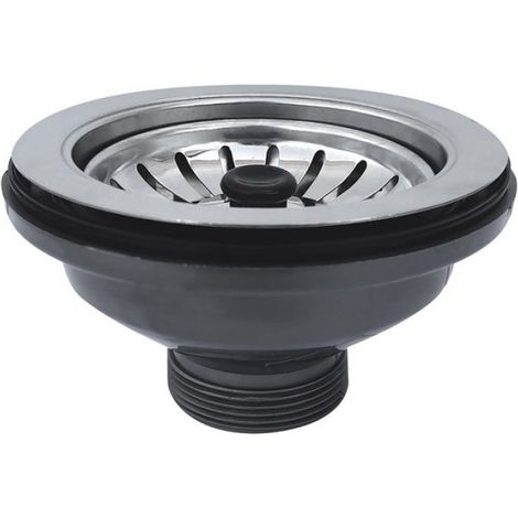 Siphon Clic-Clac - Hauteur 120 mm - Pour Évier - Plastique et Acier Inoxydable - 1 Pièce