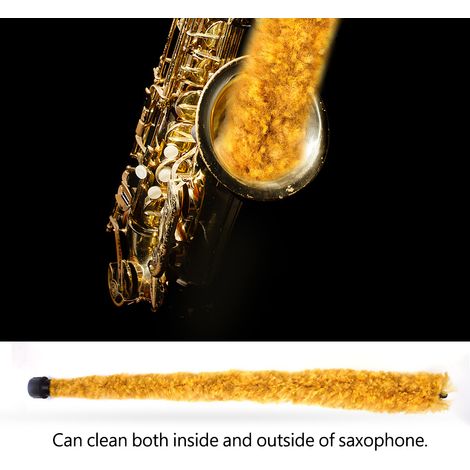 Chiffonnette de nettoyage pour saxophone ténor, brosse d'entretien flexible, accessoire de soin, kit de maintenance avec chiffon, 1 pièce (1/5)