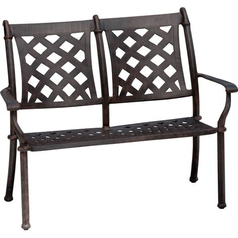 Inko Stapelbank Duke Alu-Guss 120x63x100 cm Gartenbank Sitzbank 2 Farben zur Auswahl