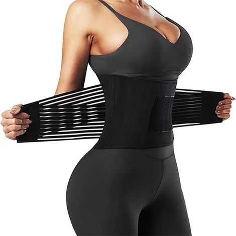 Ceinture De Compression En Spandex - Soutien Lombaire Et Abdominal - Pour Fitness Yoga Et Post-Natal - Noir (1/5)
