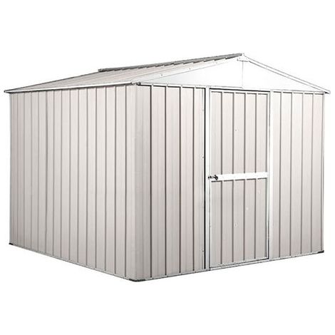 Casetta Box da Giardino in Lamiera di Acciaio Porta Utensili 276x260x212 cm Enaudi Bianca (1/5)