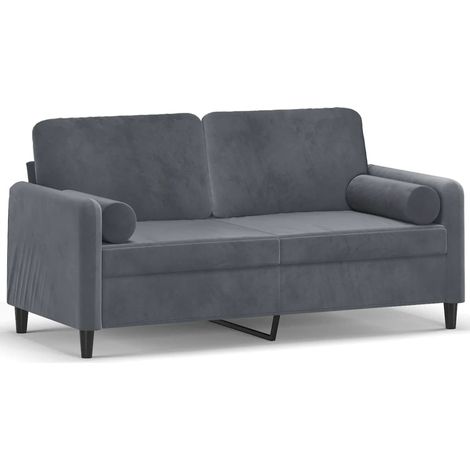 Maison Exclusive - Divano a 2 Posti con Cuscini Grigio Scuro 140 cm in Velluto