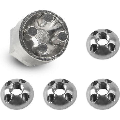 Lot de 4 écrous de sécurité M6 à 4 trous en acier inoxydable, antivol, écrous de sécurité, verrou de sécurité pour toit, porte-vélo, installation solaire (1/5)