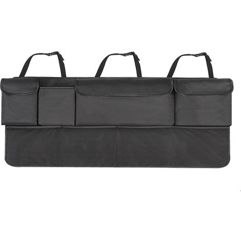 Car trunk organizer, back protectors, multi-pockets, children's travel storage, durable and foldable, car back cover storage net (1/5)