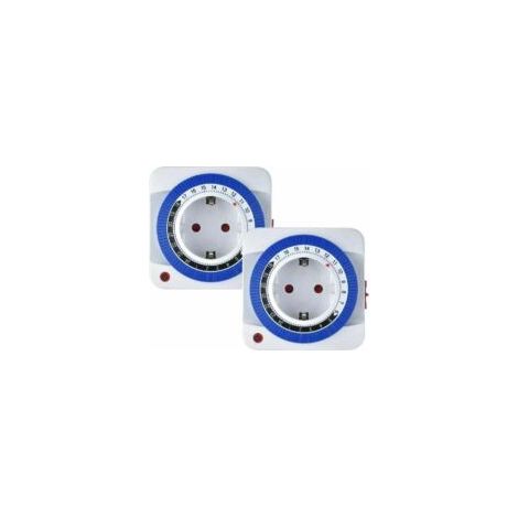 Temporizador mecánico, temporizador programable de 24 horas con 96 segmentos de interruptor, interruptor temporizador de iluminación de 16 A y 3680 W para luces y electrodomésticos - Crezuo