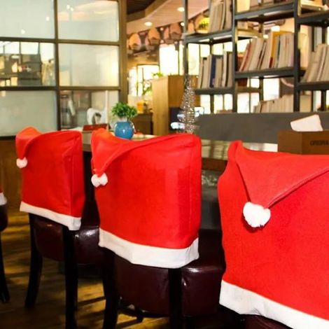 Housse De Chaise De Noel - Tissu Non Tissé Épais - Pour Salle À Manger Et Restaurants - Lot De 6 (1/5)