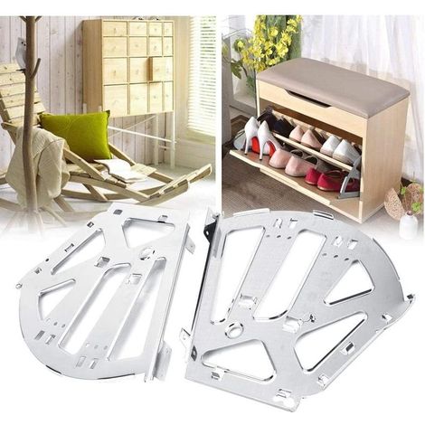 2 Pcs Chaussures Tiroir Cabinet Charnières Turing Rack En Acier Inoxydable Raccords De Remplacement pour Cuisine Salon Armoire De Rangement Chaussure (1/4)