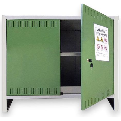 Armadio in metallo per deposito fitofarmaci alto 2 ante cm 80x100x40 L1000 Basso (1/3)