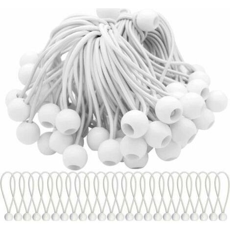Lot de 75 Cordons Élastiques avec Boules Sandow - Idéal pour Attacher Chapiteaux, Tentes, Bannières et Bâches -Autres (1/5)