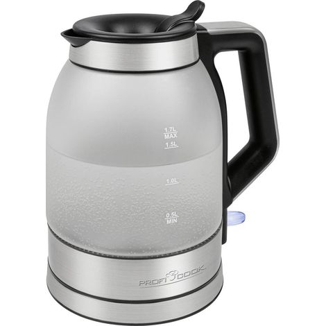 Profi Cook PC-WKS 1215 G Bollitore senza filo, Protezione da surriscaldamento acciaio inox, Nero Capacità effettiva: 1. (1/5)