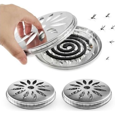 3-teiliger Mückenspiralhalter, Mückenspiralhalter für den Außenbereich, Mückenspiralbox aus Edelstahl, für Haus, Garten, Camping, Angeln (1/4)
