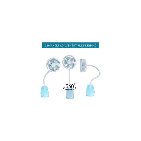 Ansteckbarer USB-Kinderwagenventilator, flexibler und faltbarer elektrischer Mini-Tischventilator mit 2000 mAh Akku, ideal für Büro, Autositz usw. (1/5)
