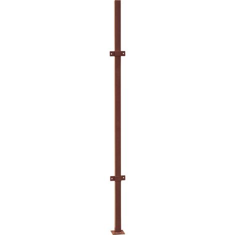 Palo per Tralicci Verdemax 4,5x4,5x183 cm con Staffe Angolari in Metallo Verniciato Corten (1/2)