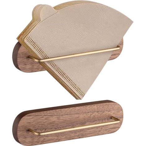 2er-Pack Wand-Kaffeefilterhalter mit Klebestreifen, konischer Kaffeefilterhalter (1/4)