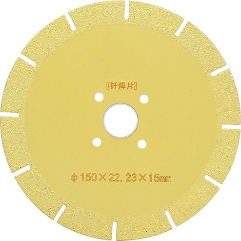 Disque diamanté de découpe 150mm pour marbre, fonte, fibre de verre, métal - Meule abrasive 22,23 x 15mm (1/5)