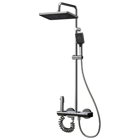 Colonne De Douche Thermostatique Gris Ensemble de Douche Système de Douche avec Affichage Numérique LED Z.V.D
