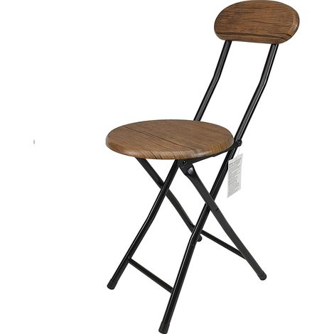 Silla plegable de metal y madera Negro (1/5)