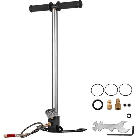 Handpumpe mit Hülse, 3-stufiges System, maximaler Druck 4500 PSI, 4500 PSI Silber (1/2)