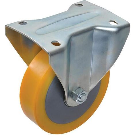 Rueda industrial fija en poliuretano: di谩metro150 x 40 mm placa de soporte: 110 x 145 mm. Capacidad: 400 kg Ro-Carr RO-CARR