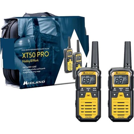 Set 2 Talkie-walkies XT 50 PRO Hobby & work - petit et compact libre d'utilisation - Midland