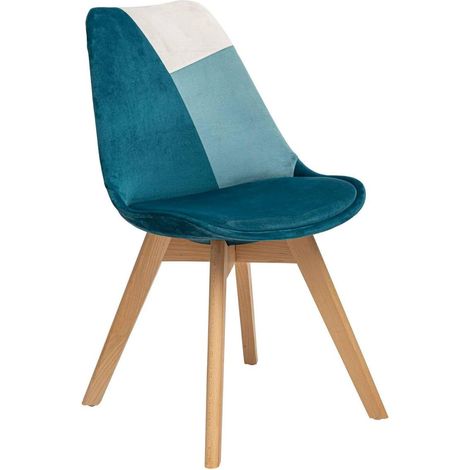 Créateur d'Intérieur - Chaise Baya Retro Grise - Tissu et Hêtre - Salle à manger, Cuisine, Bureau, Salon - Coussin intégré confortable (1/5)