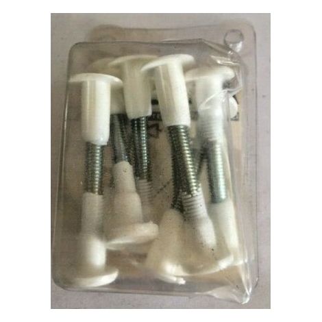 ORECA - 4 PEZZI - VITI PER ASSEMBLAGGIOMOBILI Ø8MM- GAMBO METALLICO E TESTE IN PLASTICA BIANCA