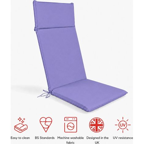 SP High Back Recliner Pad Cushion - L116 x W49 x H6 cm - Plum