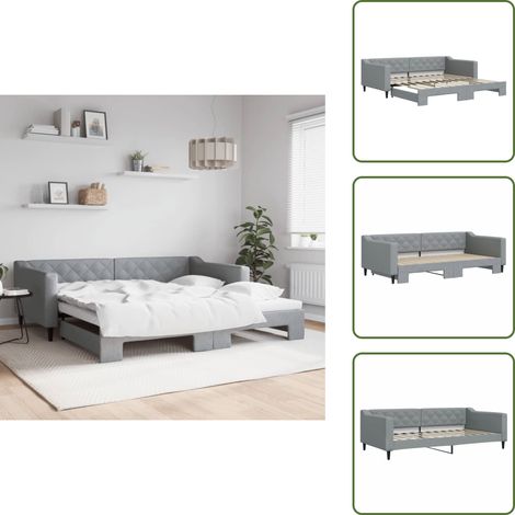 Sofá cama moderno - vidaXL Sofá cama nido tela gris claro 100x200 cm - Sofá cama para salón