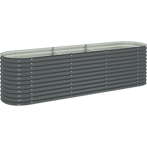 INLIFE Lit surélevé de jardin 320x80x81 cm Acier galvanisé Gris (1/5)