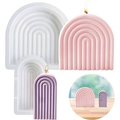 Set mit 2 Kerzenformen in Regenbogenbrückenform, Silikon-Kerzenformen, Silikon-Seifenformen, Seifenherstellung (1/5)