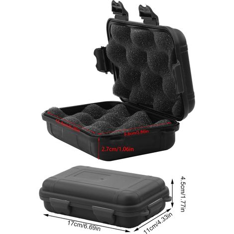 Survival Outdoor Survival Storage Box Plastic Shockproof Waterproof Container Airtight Case Carry Box(black) (1/3)