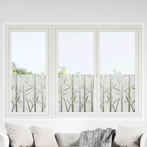 Fensterfolien 4 Stk. Matt Bambus-Muster PVC (1/5)