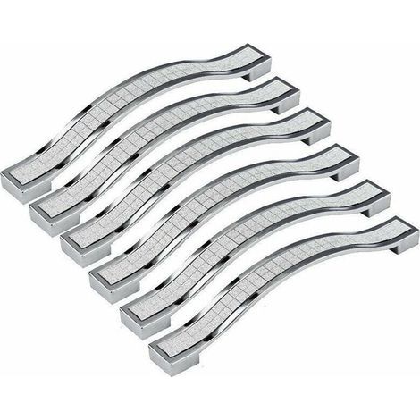 Stück 128 mm Kristall-Türgriffe, Dekoration, Türknöpfe, Möbelknöpfe für Möbel, Schubladen, Schränke, Mülleimer, Kleiderschränke, Silber (1/4)
