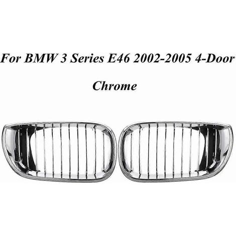 Paar verchromte Nierengrills für die Frontstoßstange des BMW E46 4-Türer Limousine 320i 325i 325Xi 330i Facelift 2002–2005 – komplett verchromt (1/5)
